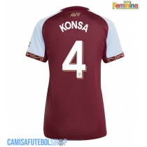 Camisa de time de futebol Aston Villa Ezri Konsa #4 Replicas 1º Equipamento Feminina 2025-26 Manga Curta
